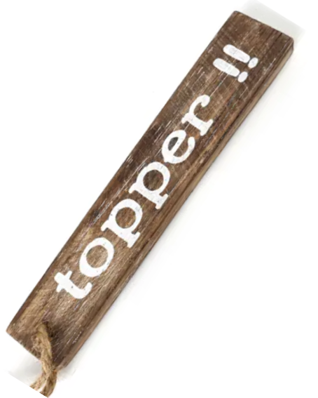 Houten Latje hanger topper