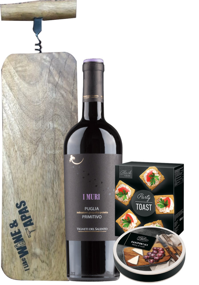 Tapaspakket I Muri Tapasplank I like wine toast en kaas
