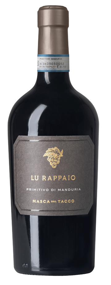 Masca_del_Tacco_Lu_Rappaio_Primitivo_di_Manduria_wijn en glas