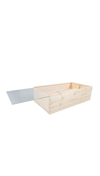 Wijnkist 2 fles plexiglas deksel