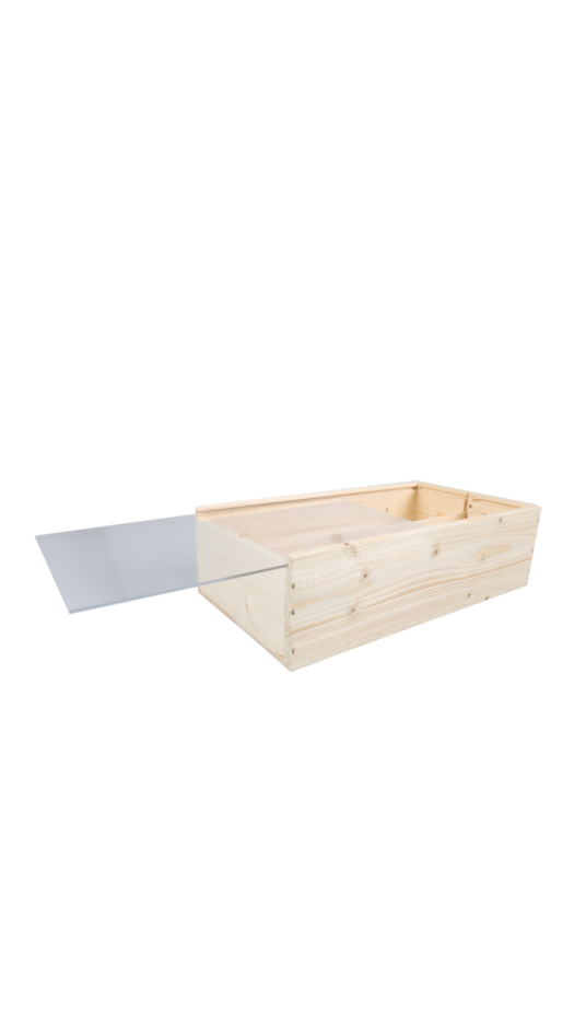 Wijnkist 2 fles plexiglas deksel