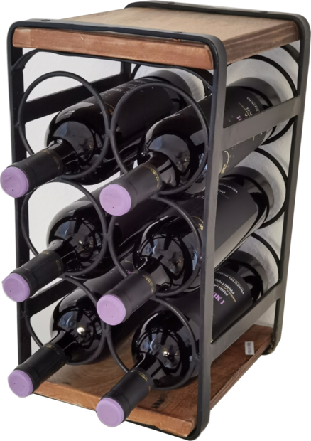 100066 Wijnkastje voor 6 flessen met fles
