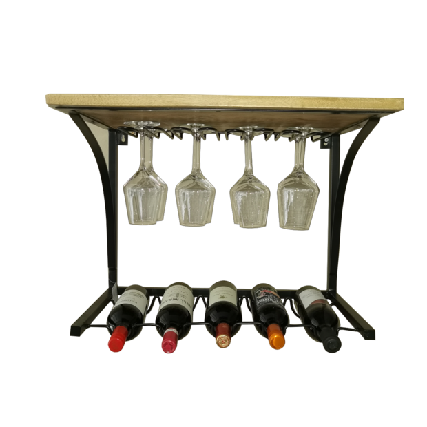 100059 wijnrek 6 fles met glazen