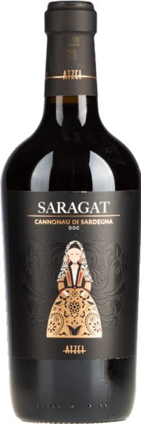 Saragat Cannonau di Sardegna fles en glas