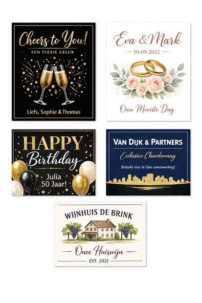 Voorbeeld etiketten wijn persoonlijk label