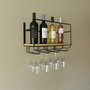 Wine shelf with glass pendant