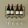 Wine shelf with glass pendant