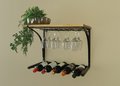 Wine rack for 6 bottles and glasses